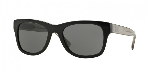 Burberry BE4211F Sunglasses, 300187 BLACK (BLACK)