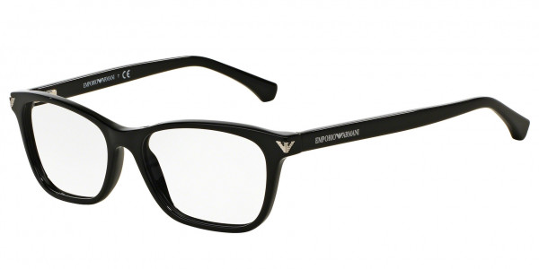 Emporio Armani EA3073F Eyeglasses, 5017 SHINY BLACK (BLACK)