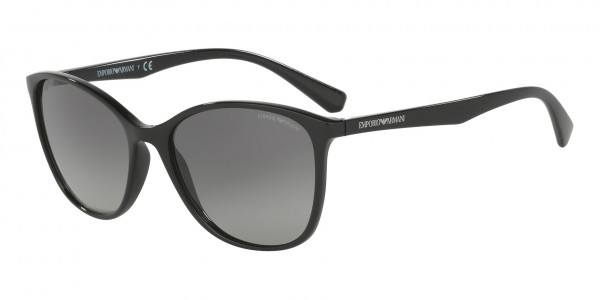 Emporio Armani EA4073 Sunglasses, 501711 SHINY BLACK GRADIENT GREY (BLACK)