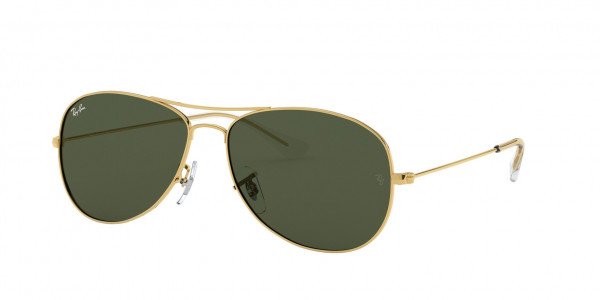 Ray-Ban RB3362 COCKPIT Sunglasses, 001 COCKPIT ARISTA G-15 GREEN (GOLD)