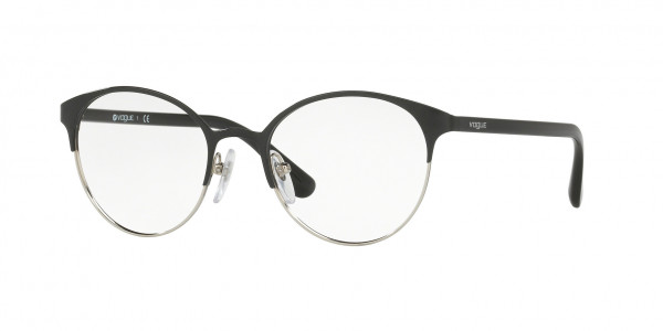 Vogue VO4011 Eyeglasses, 352 TOP BLACK/SILVER (BLACK)