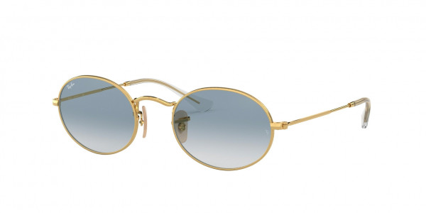 Ray-Ban RB3547N OVAL Sunglasses, 001/3F ARISTA (GOLD)