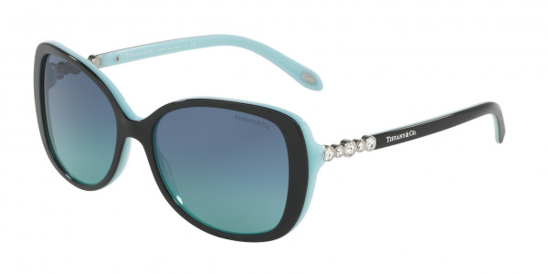 Tiffany & Co. TF4121B Sunglasses, 80559S BLACK ON TIFFANY BLUE TIFFANY (BLACK)