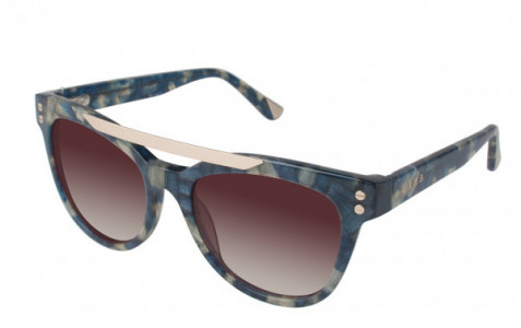 L.A.M.B. LA508 Sunglasses, Blue Gold (NAV)