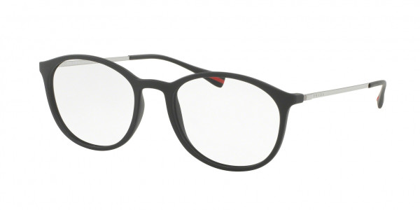 Prada Linea Rossa PS 04HV LIFESTYLE Eyeglasses, DG01O1 BLACK RUBBER (BLACK)