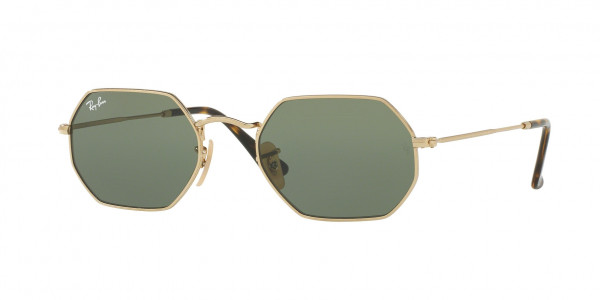Ray-Ban RB3556N OCTAGONAL Sunglasses, 001 OCTAGONAL ARISTA G-15 GREEN (GOLD)