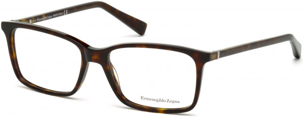 Ermenegildo Zegna EZ5027 Eyeglasses, 052 - Shiny Dark Havana