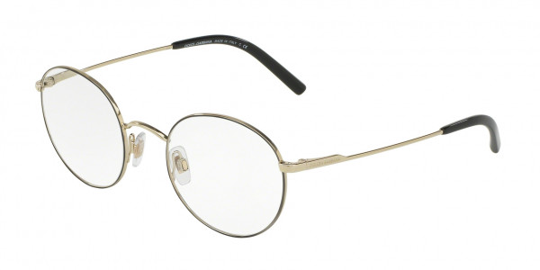 Dolce & Gabbana DG1290 Eyeglasses, 1305 MATTE BLACK/PALE GOLD (BLACK)
