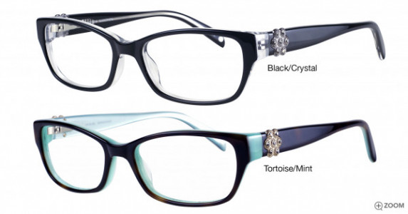 Bulova Santorini Eyeglasses, Black/Crystal