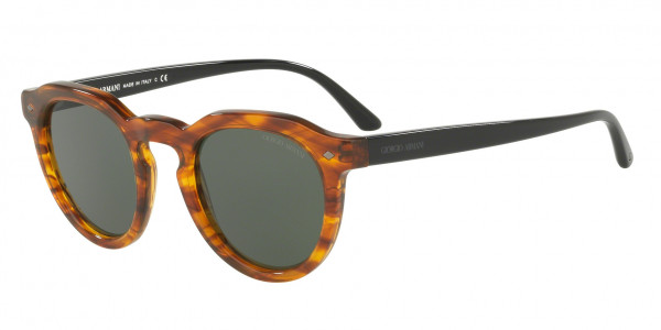 Giorgio Armani AR8093 Sunglasses, 559731 STRIPED LIGHT BROWN GREEN (BROWN)