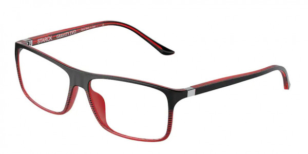 Starck Eyes SH1043X PL1043 Eyeglasses, 0036 BLACK RED (BLACK)