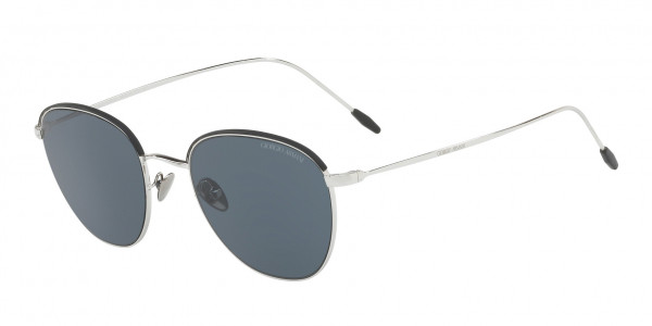 Giorgio Armani AR6048 Sunglasses, 301587 SILVER/MATTE BLACK GREY (SILVER)