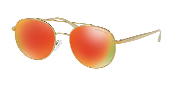 Michael Kors MK1021 LON Sunglasses, 11686Q LON GOLD-TONE RED MIRROR (GOLD)