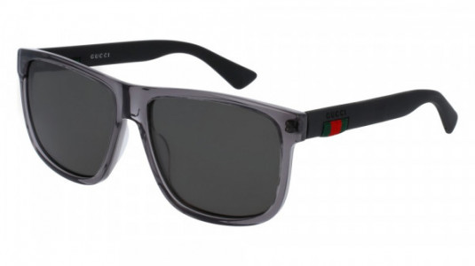 Gucci GG0010S Sunglasses, 004 - GREY with BLACK temples and GREY polarized lenses