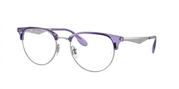 Ray-Ban Optical RX6396 Eyeglasses, 3130 TRANSPARENT VIOLET ON SILVER (VIOLET)