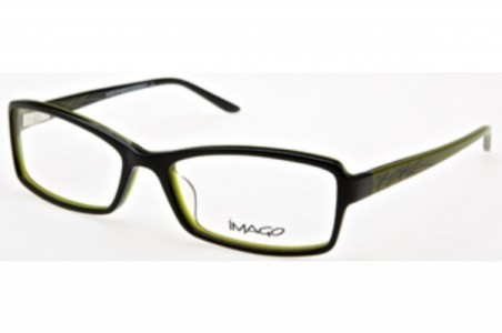 Imago Moru Eyeglasses, Col. 10 Acetate Black/Green Acetate