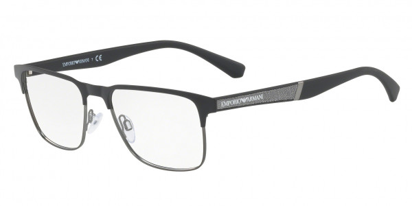 Emporio Armani EA1061 Eyeglasses, 3001 MATTE BLACK & GUNMETAL (BLACK)