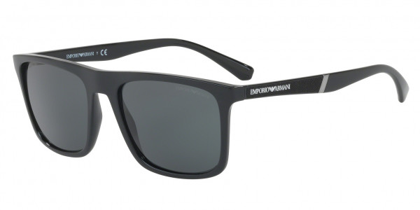 Emporio Armani EA4097 Sunglasses, 501787 SHINY BLACK GREY (BLACK)