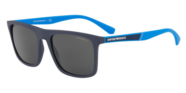 Emporio Armani EA4097 Sunglasses, 565287 MATTE BLUE (BLUE)