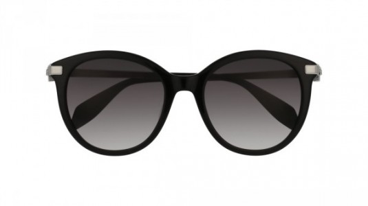Alexander McQueen AM0083S Sunglasses, 001 - BLACK with SILVER temples and GREY lenses
