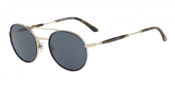 Giorgio Armani AR6056J Sunglasses, 301387 BLUE HAVANA/PALE GOLD (BLUE)