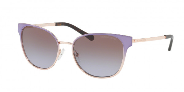 Michael Kors MK1022 TIA Sunglasses, 118368 LAVENDR GRADIENT ROSE GLD-TONE (VIOLET)