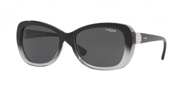 Vogue VO2943SB Sunglasses, 188087 TOP BLACK/ GREY TRANSPARENT GR (BLACK)