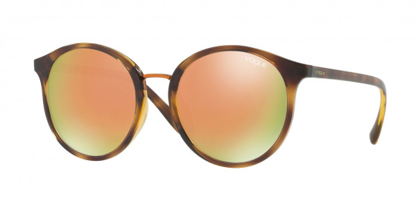 Vogue VO5166S Sunglasses, W6565R DARK HAVANA GREY MIRROR ROSE G (BROWN)