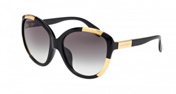 Alexander McQueen AM0006SA Sunglasses, BLACK with SMOKE lenses