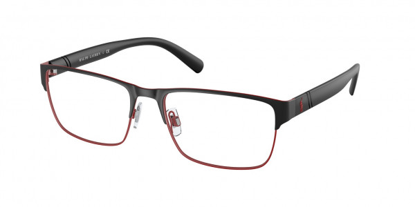 Polo PH1175 Eyeglasses, 9191 MATTE RED RIMS/BLACK BAR (BLACK)