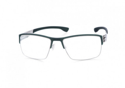 ic! berlin Max S. Eyeglasses, Chrome-Forest-Green