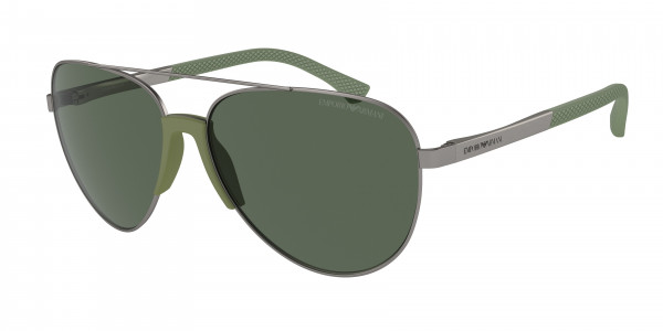 Emporio Armani EA2059 Sunglasses, 300371 MATTE GUNMETAL DARK GREEN (GREY)