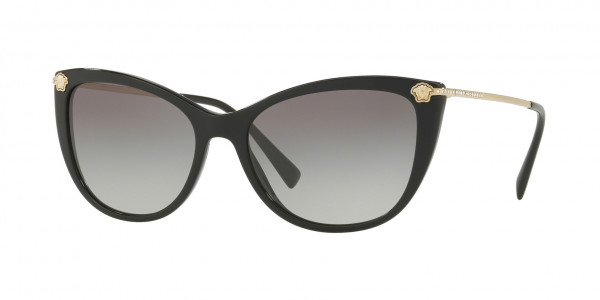 Versace VE4345B Sunglasses, GB1/11 BLACK LIGHT GREY GRADIENT DARK (BLACK)