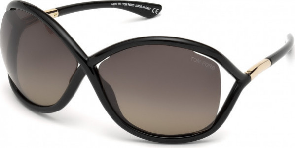 Tom Ford FT0009 WHITNEY Sunglasses, 01D - Shiny Black / Shiny Black