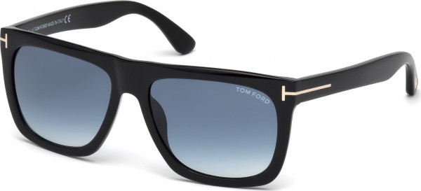 Tom Ford FT0513 MORGAN Sunglasses, 01W - Shiny Black / Shiny Black