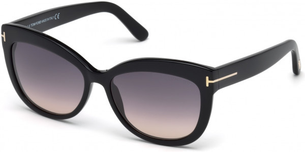 Tom Ford FT0524 ALISTAIR Sunglasses, 01B - Shiny Black / Shiny Black