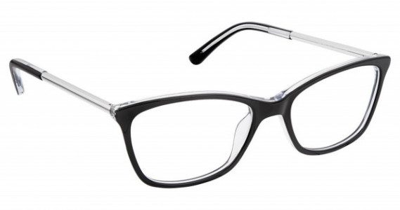 SuperFlex SF-493 Eyeglasses, (1) BLACK SILVER