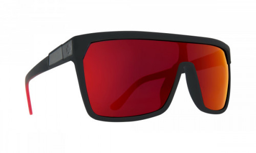 Spy Optic Flynn Sunglasses, Soft Matte Black Red Fade / HD Plus Gray Green with Red Light Spectra Mirror