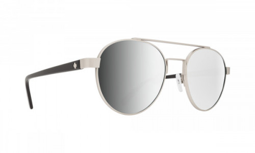 Spy Optic Deco Sunglasses, Matte Silver/Black / Happy Gray Green with Silver Mirror