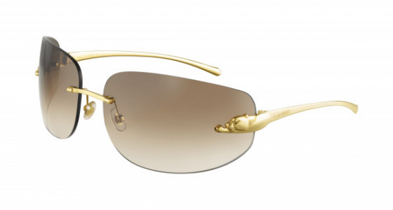 Cartier CT0062S Sunglasses, 002 - GOLD with BROWN lenses