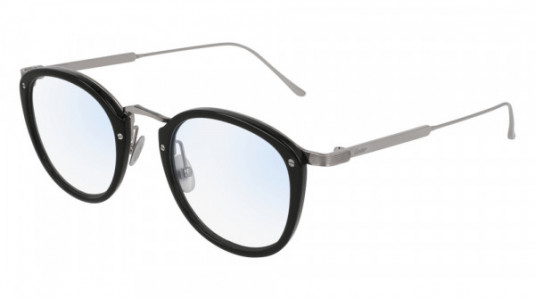 Cartier CT0020O Eyeglasses, 004 - BLACK with GUNMETAL temples and TRANSPARENT lenses