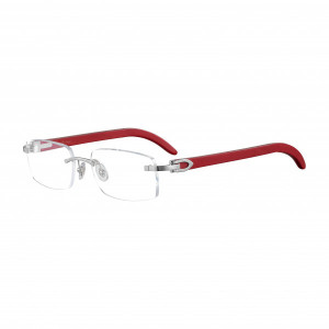 Cartier CT0052O Eyeglasses, 004 - SILVER with BROWN temples and TRANSPARENT lenses