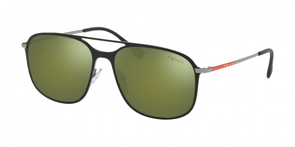 Prada Linea Rossa PS 53TS LIFESTYLE Sunglasses, DG05S0 LIFESTYLE BLACK RUBBER/GUNMETA (BLACK)