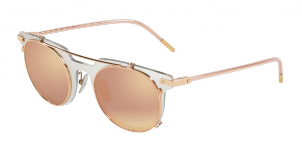 Dolce & Gabbana DG2196 Sunglasses, 12984Z CLEAR MIRROR FLASH SILVER