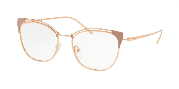 Prada PR 62UV CONCEPTUAL Eyeglasses, YEP1O1 BEIGE/PINK GOLD (LIGHT BROWN)