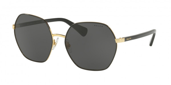 Ralph RA4124 Sunglasses, 933787 BLACK RIMS ON SHINY GOLD GREY (BLACK)