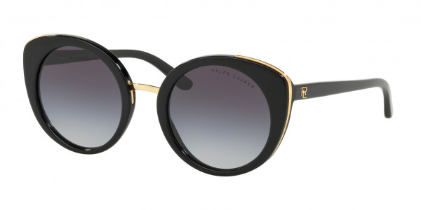 Ralph Lauren RL8165 Sunglasses, 50018G SHINY BLACK GRADIENT GREY (BLACK)