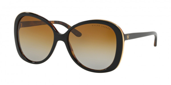 Ralph Lauren RL8166 Sunglasses, 5260T5 SHINY BLACK ON JERRY HAVANA PO (BLACK)