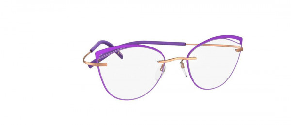 Silhouette TMA Icon Accent Rings fu Eyeglasses, 3530 Rose Gold / Amethyst