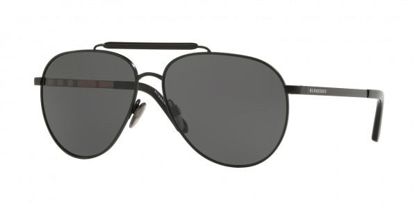 Burberry BE3097 Sunglasses, 10075V MATTE BLACK GREY (BLACK)